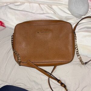 Michael Kors Brown Leather Crossbody Bag